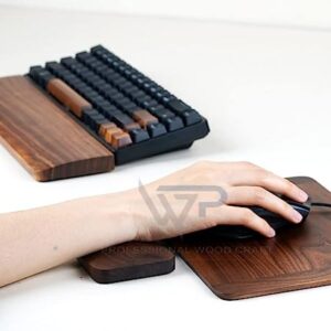 Professional Wood Craft Sheesham Solid Wooden Palm Rest for Ergonomic Mouse Wrist Rest Comfortable Hand Suppor…