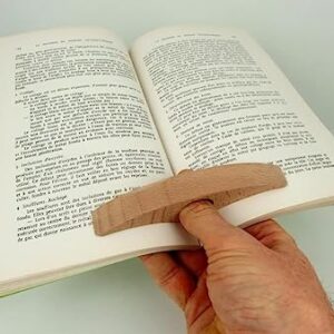 Pack of 2 pcs Professional Wood Craft Wood Finger Thumb Page Spreader. Finger Ring Page Holder. Gift for Book Lover. Bo…